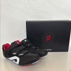 Peloton Men's Black Red Cycling Shoes with Box Size 47 US 13